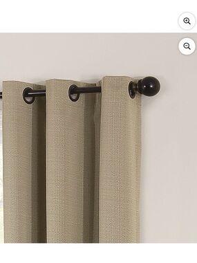 Eclipse Beige Textured Grommet Curtain Panel set of 2